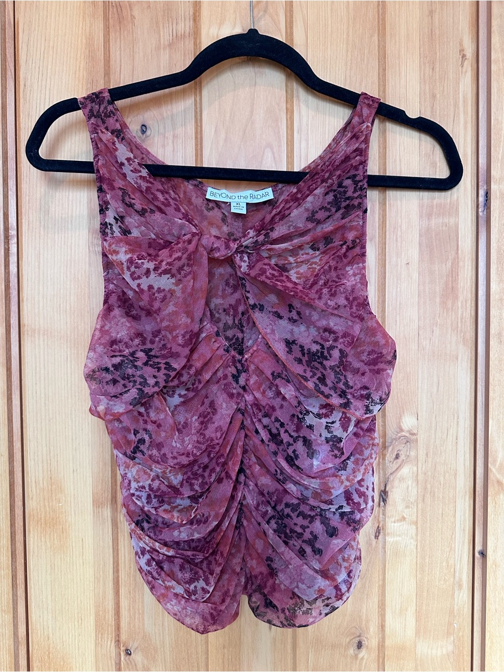 BEYOND THE RADAR WOMEN'S ANIMAL PRINT MESH TANK